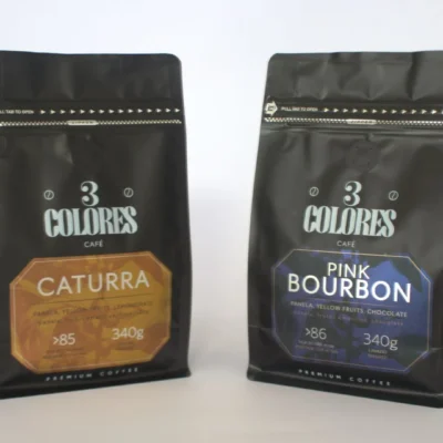 Kit Colombian Coffee Catura and Bourbon 3Colores brand.