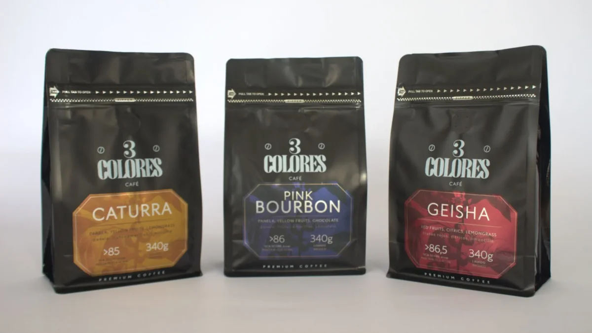 Kit Café Colombiano Catura, Bourbon y Geisha marca 3Colores.