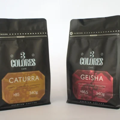 Kit Colombian Coffee Catura and Geisha 3Colores brand.